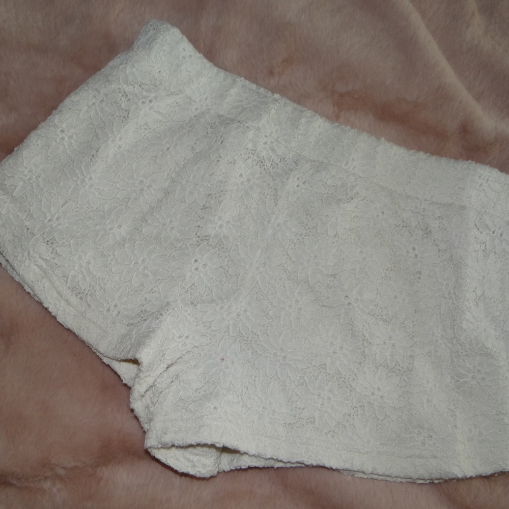 Forever 21 White Crochet Shorts